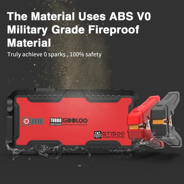 15000mAh 1500A 12V bilnödströmförsörjning, fordon hoppstartare, stöder 12V/8.0L bensinfordon/6.0L dieselfordon, snabbstart vid -20°C
