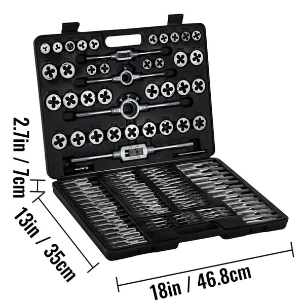110st Tap and Die kit, volfram stålkonstruktion, hög effektivitet, för verktygsmaskiner precisionsmoduler