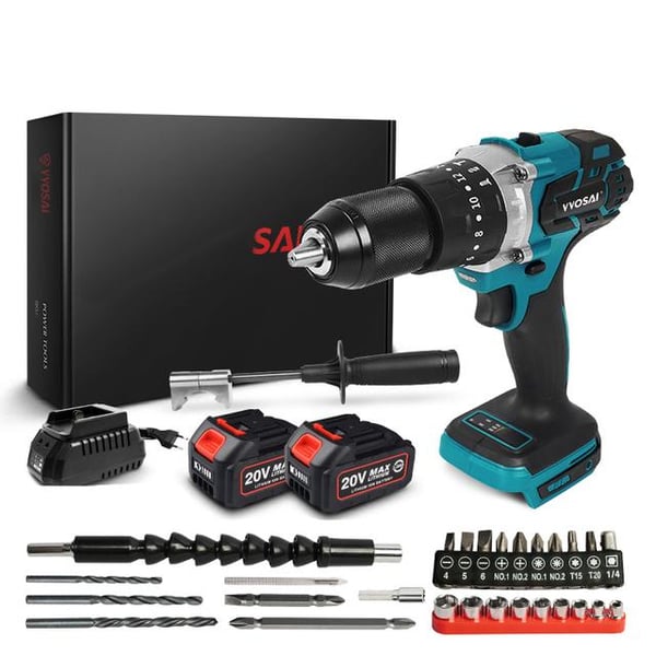 3-i-1 20V 3.0AH 115N.m sladdlös borstlös elektrisk borrmaskin med 2 batterier/tillbehör, elektrisk skruvmejsel med LED-ljus, 2 hastigheter 3-i-1 20V 3.0AH 115N.m sladdlös borstlös elektrisk borrmaskin med 2 batterier/tillbehör, elektrisk skruvmejsel med LED-ljus, 2 hastigheter