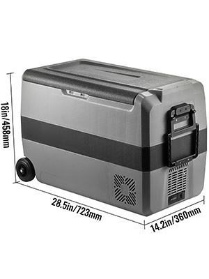 50L 45W 12/24V DC 100-240V AC bärbart bil- och hemkylskåp med kompressor, dubbelzon, APP-kontroll, med bilbatteriskydd