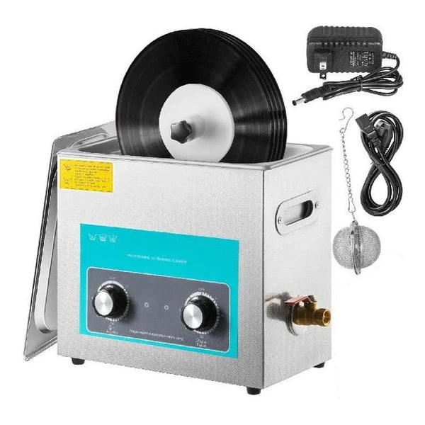 6L 180W ultraljudsrengörare för vinylskivor, 4 vinylskivor samtidigt, 40kHz djuprengöring, justerbar tid/temperatur, bred applikation