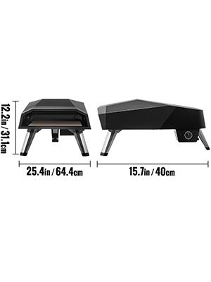 bärbar gaspizzaugn med 12" pizzasten och kompletta tillbehör, snabb och jämn uppvärmning, välisolerad, lätt att använda och rengöra