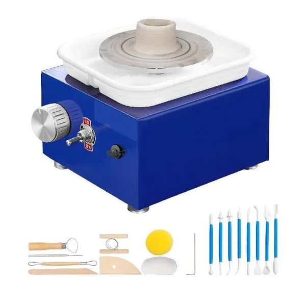 0-300RPM 30W 1kg integrerad mini keramikhjulsmaskin med 2 skivspelare/komplett verktyg, smidig/tyst drift, lätt att använda/rengöra