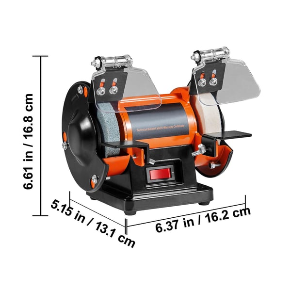 3 tum 3590RPM multifunktionell dubbelhuvud smycken polermaskin med 3 polerhjul/flera tillbehör, borstlös motor, säker att använda