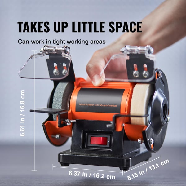 3 tum 3590RPM multifunktionell dubbelhuvud smycken polermaskin med 3 polerhjul/flera tillbehör, borstlös motor, säker att använda