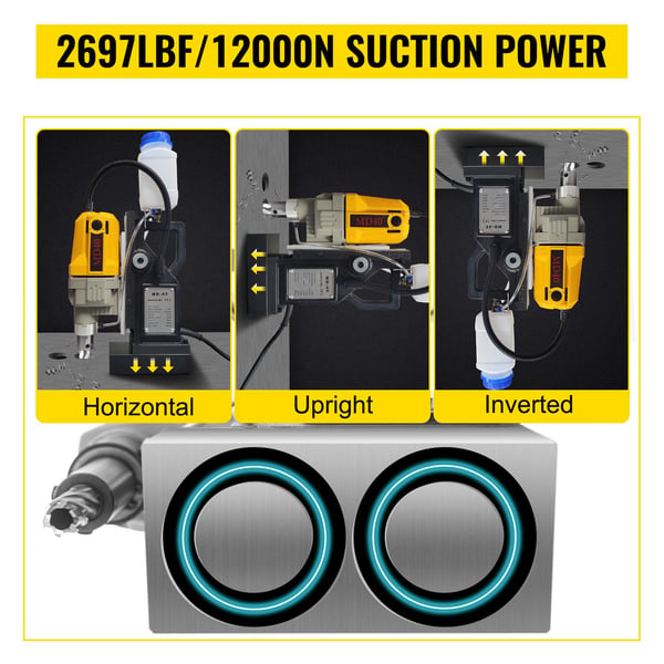 1100W 580rpm 12000N elektrisk magnetisk borrpress med 12 borr, utmärkt prestanda, snabb värmeavledning, användarvänlig design