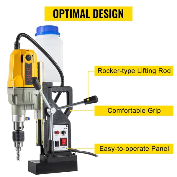 1100W 580rpm 12000N elektrisk magnetisk borrpress med 12 borr, utmärkt prestanda, snabb värmeavledning, användarvänlig design