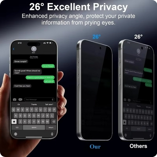 [2-PACK] Privacy Google Pixel 9 Pro XL skjermbeskytter