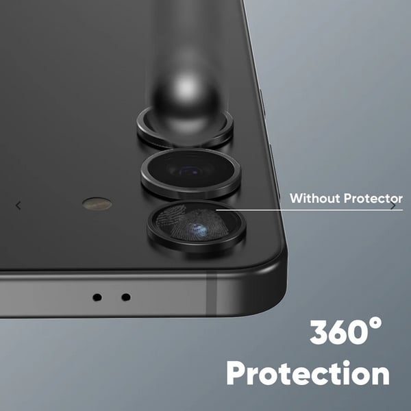 2-pakning Samsung S25 kameralinsebeskytter herdet glass - svart