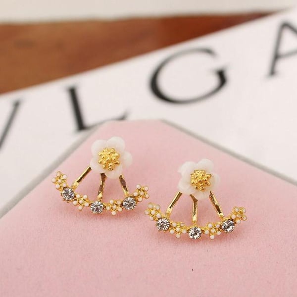 Øredobber topper studs Tusenfryd blomst tosidig