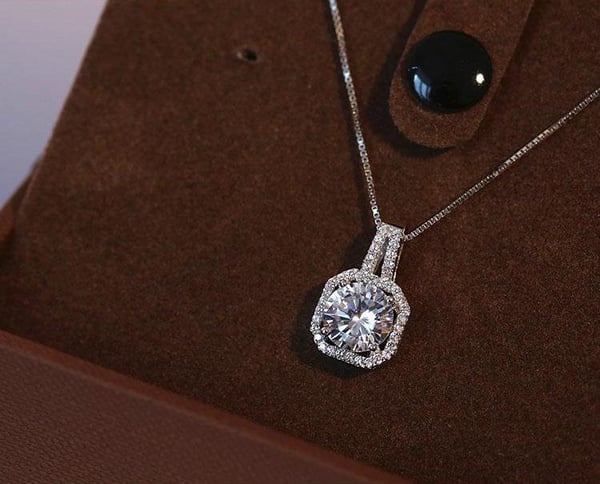 Diamant hänge halsband 925 silver