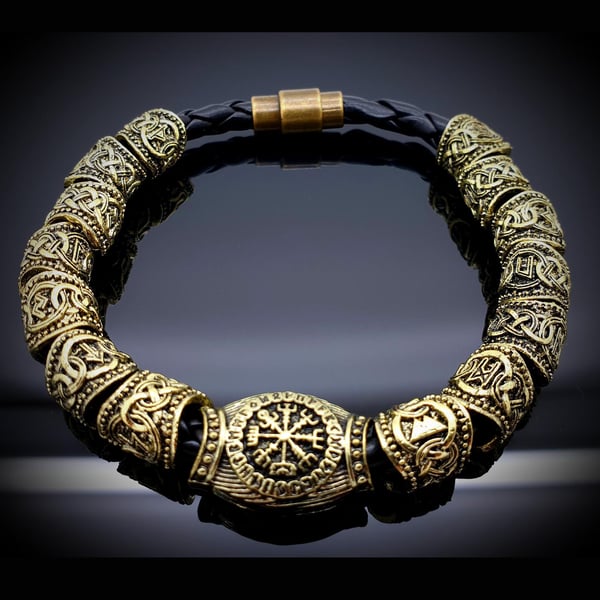 Runic Runes charm pärlor viking armband