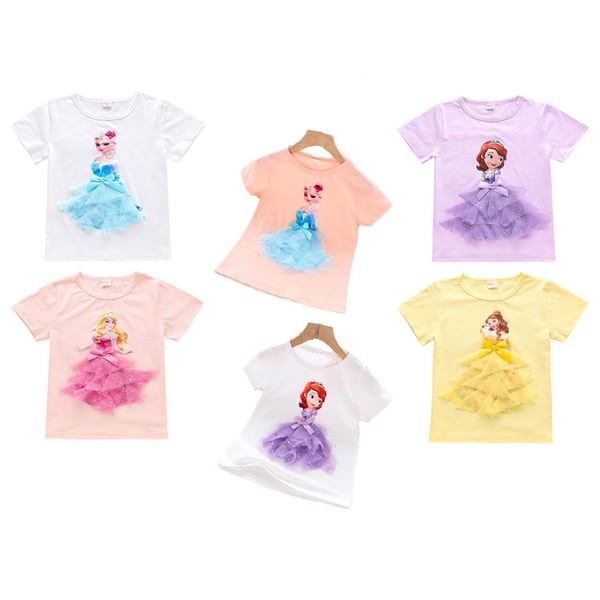 Princess summer T-shirts & trousers-Elsa-Belle-Rapunzel-Aurora