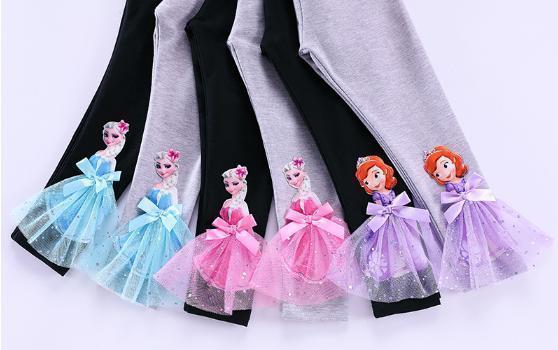 Princess summer 3D trousers-Elsa-Belle-Rapunzel-Aurora