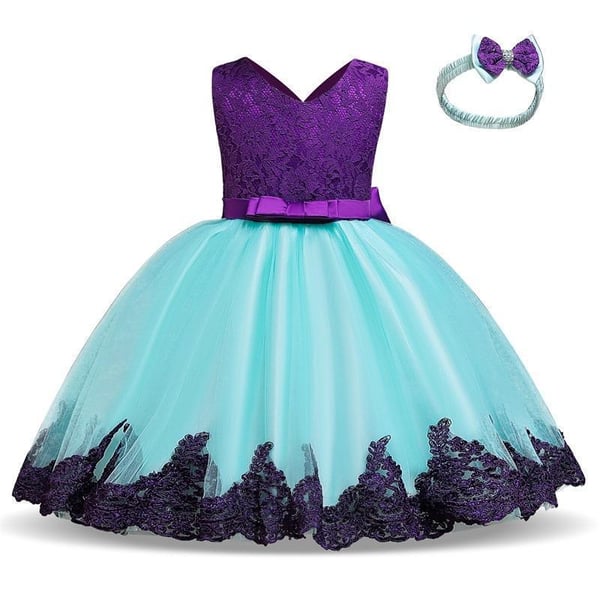 Princess party dresses with Bow and Headband