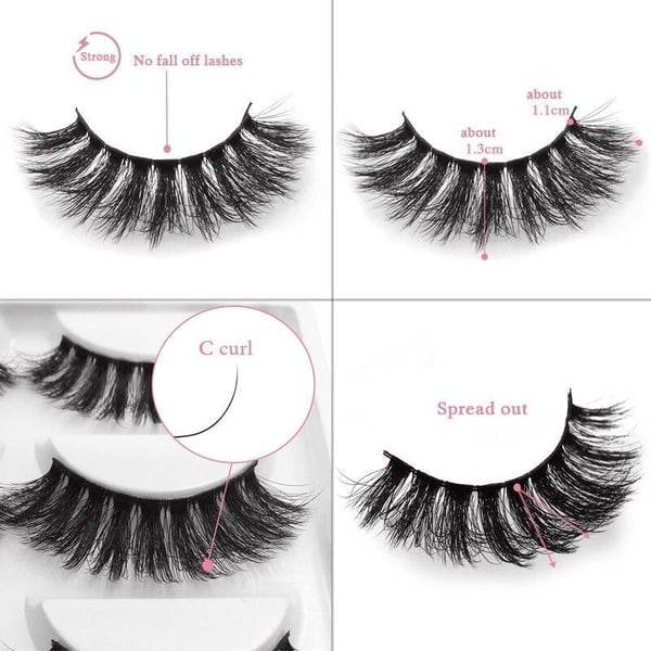Irtoripset 5 para - 3D faux mink (G-800)