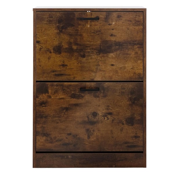Skoskab 60x24x84 cm Brun inkl. 2 foldbare rum ML-Design