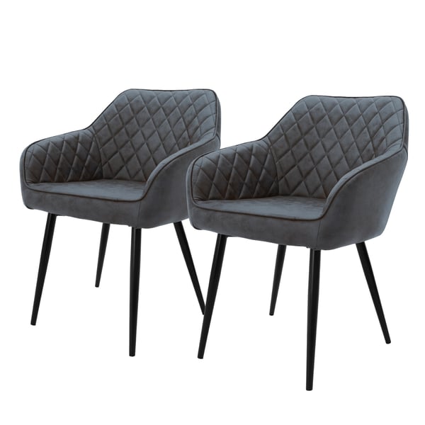 Ruokailutuolin 2 kpl antrasiittinen keinonahkaverhoilu metallijaloilla sis. kokoonpanomateriaalin ML-Design