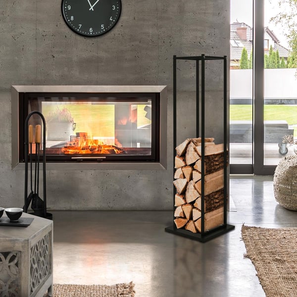 Brændereol 33x115x33 cm sort metal ML-design