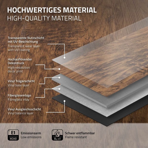 6 m² Click vinylgulv akacie 4,2 mm slidlag brun PVC-gulvlaminat