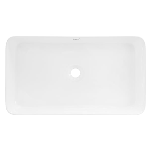 Firkantet håndvask uden overløb 68x38x12 cm hvid keramik ML-Design