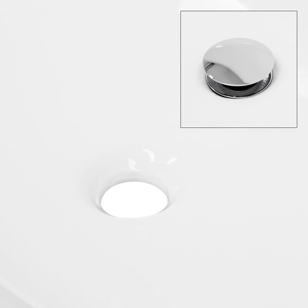 Håndvask inkl. afløbssæt uden overløb Ø 42x13,5 cm hvid keramik ML design