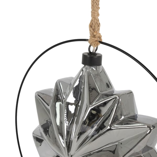 LED-julestjerne Ø18 cm grå metal med varmhvide LED'er