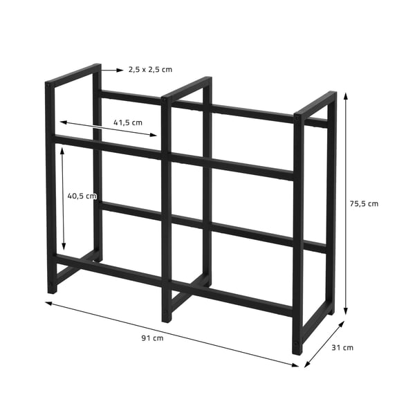 Reol til drikkevarekasser 4 kasser 91x31x75,5 cm antracit stål ML design