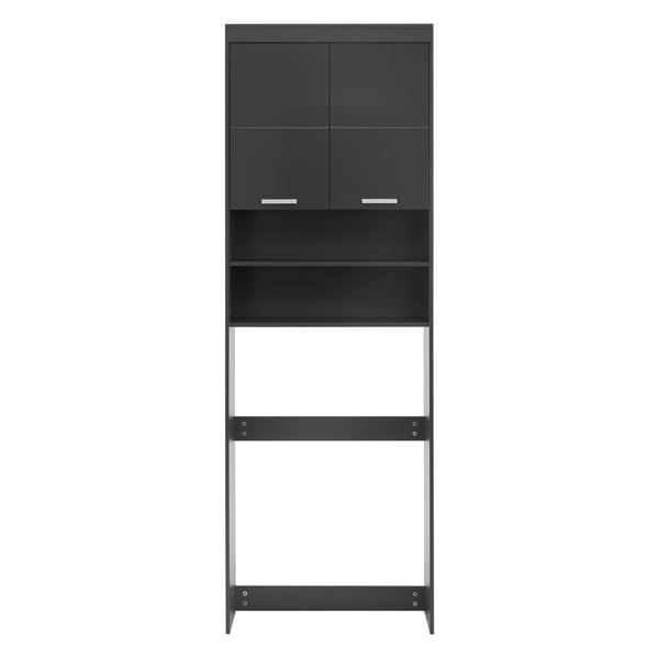 Pesukonekaappi, jossa 2 ovea ja 2 avointa lokeroa 187,5x63 cm Tummanharmaa ML-muotoilu