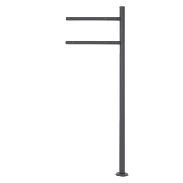 Sokkelbrevkasse med avisrum 37x36,5x11 cm antracit/træ-effekt stål ML design
