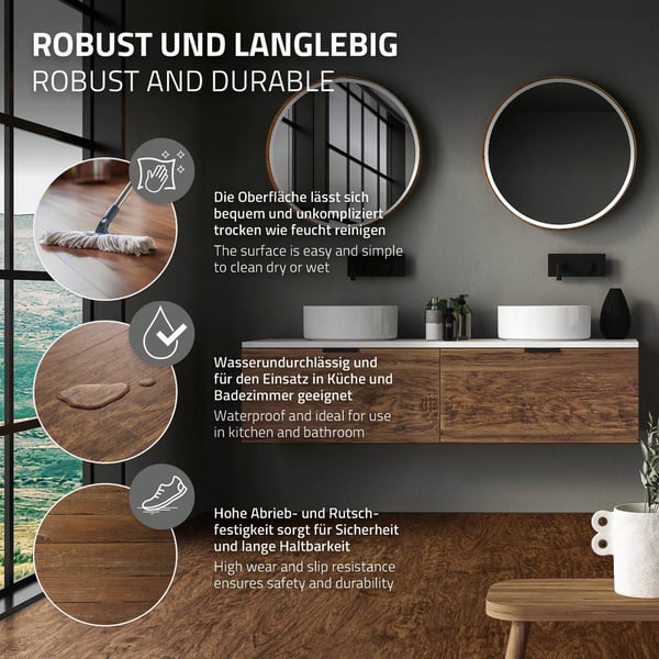 4,5 m² Click vinylgulv akacie 4,2 mm slidlag brun PVC-gulvlaminat