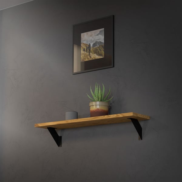 Hyllyteline kolmio 2 kpl 15x15x3 cm musta metalli ML-Design