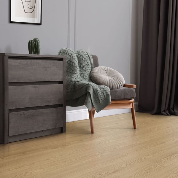 Deluxe PVC-klæbende vinylgulv til 2,3 m² naturlig eg 2 mm tykt ML-design