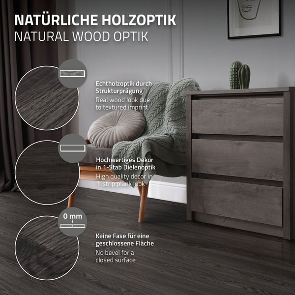9,2 m² PVC-liimavinyylilattia Vinyylilattia Laminaattilattia Tummanharmaa