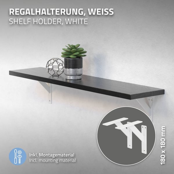 Hyllkonsoler 2 st 180x180 mm vit aluminium ML design