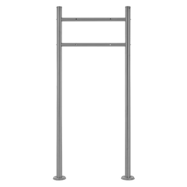 Sokkelbrevkasse med avisrum 37x36,5x11 cm antracit/sort marmorlook stål ML-design