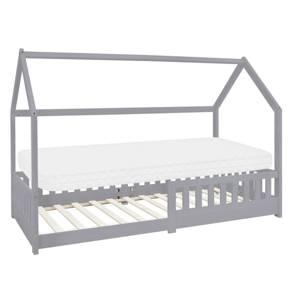 Lasten sängyn putoamissuoja Lasten harmaa sänky Puusänky 200x90cm Mänty Puu