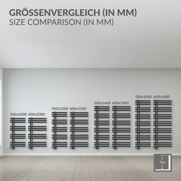 Design badeværelsesradiator Iron EM 500x1600 mm antracit Luxe Bath