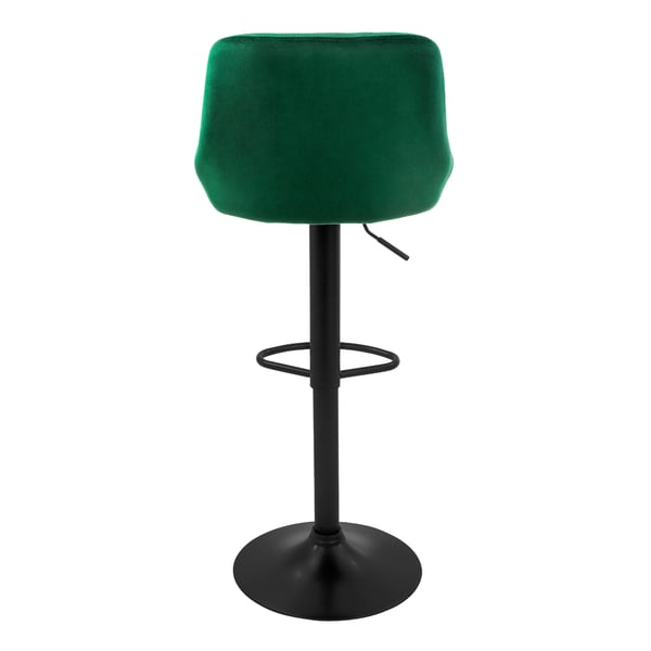 Baarijakkara 2 kpl vihreä samettipäällysteinen, selkänoja ja jalkatuki korkeussäädettävä 62-82cm ML-Design