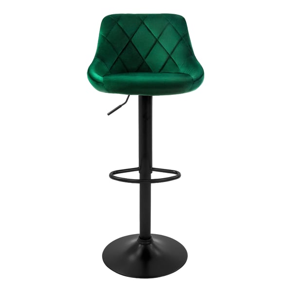 Baarijakkara 2 kpl vihreä samettipäällysteinen, selkänoja ja jalkatuki korkeussäädettävä 62-82cm ML-Design