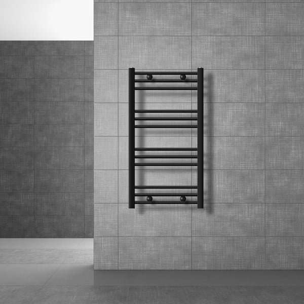 Kylpyhuoneen patteri Patteri Sahara sivuliitäntä pyyheliinanlämmitin musta 50x80cm