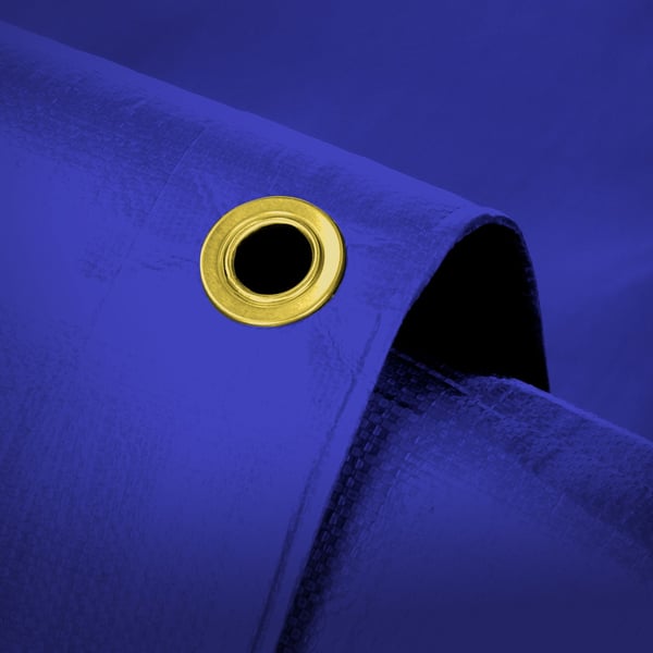 Presenning med øjer 4x5 m 650 g/m² med 10 elastiske stropper Blå PVC