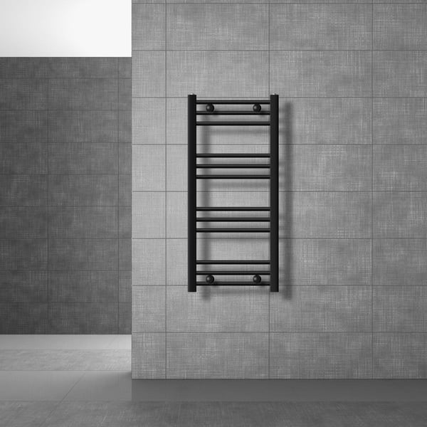 Badrumsradiator Radiator Sahara sidoanslutning handdukstork svart 40x80cm