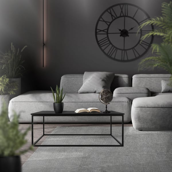 Konsolipöytä sivupöytä sohvapöytä eteispöytä metalli musta 110x39,5x59cm