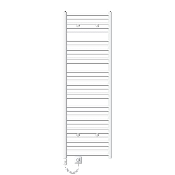 Elektrisk badeværelsesradiator med varmeelement 900W 600x1800 mm hvid lige med sidetilslutning LuxeBath