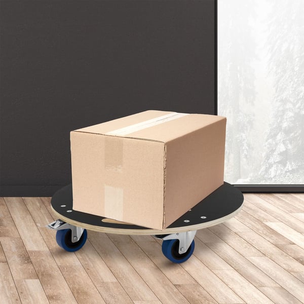 Rund transportvogn med parkeringsbremser Ø 67 cm belastbar op til 800 kg