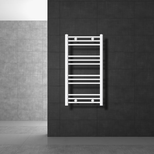 Badeværelsesradiator Radiator Sahara håndklædevarmer med sidetilslutning hvid 50x80cm