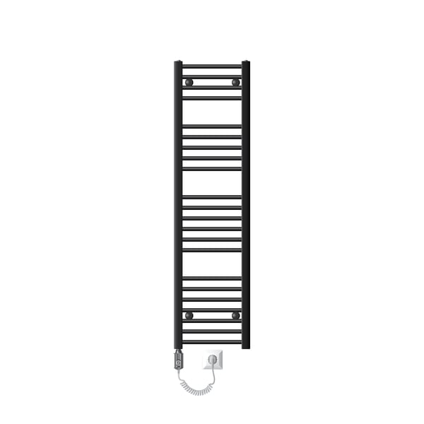 Elektrisk badeværelsesradiator med varmeelement 900W 300x1400 mm antracit lige med sidetilslutning LuxeBath