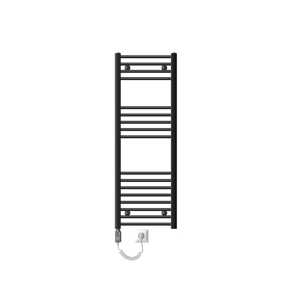 Elektrisk badeværelsesradiator med varmeelement 900W 400x1200 mm antracit lige med sidetilslutning LuxeBath