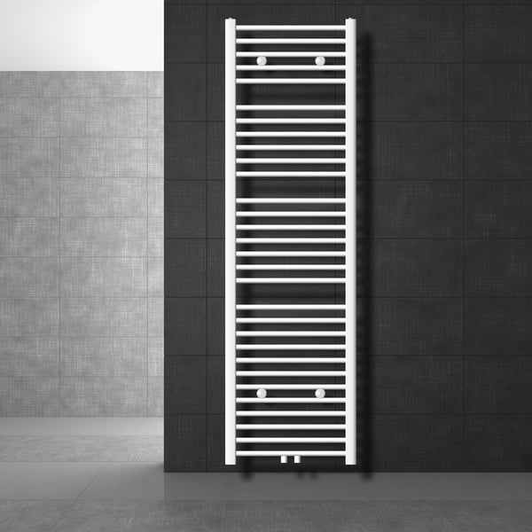 Badeværelsesradiator Sahara 500x1800 mm hvid lige med centertilslutning LuxeBath